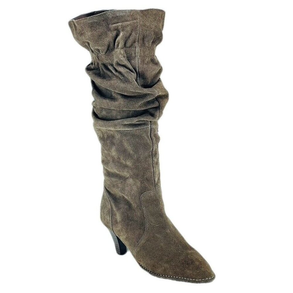 Hot from Hollywood 11W Brown Leather Slouchy Knee High Boots For Wome